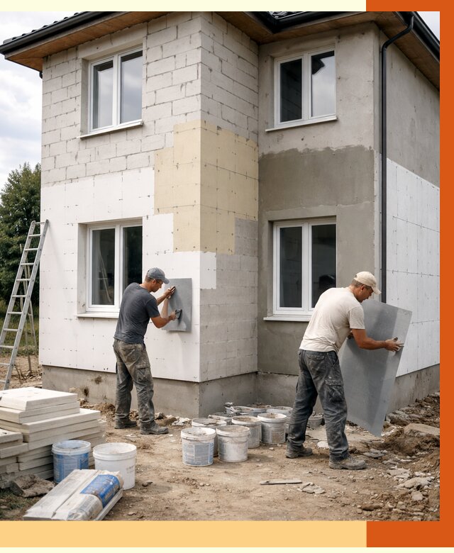 Утепление дома из газобетона в Губахе от 4354 руб./м² — заказать у ТепломастерГбх